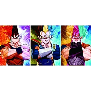 Poster réticulaire 3D DBZ - Goku, Vegeta & Black Goku