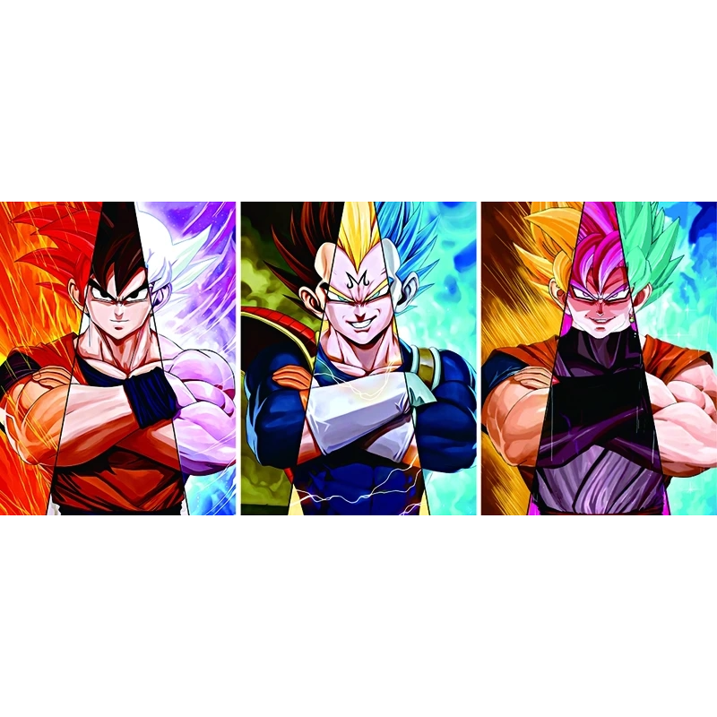 Poster réticulaire 3D DBZ – Goku, Vegeta & Black Goku