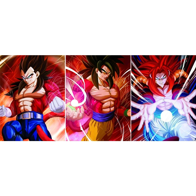 Poster réticulaire 3D DBZ – Goku, Vegeta & Gogeta sayan 4