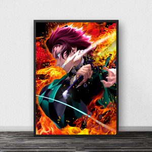Toile Demon Slayer - Tanjiro Flammes