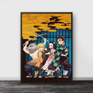 Toile Demon Slayer - Quatuor de héros