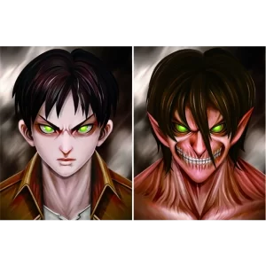 Poster réticulaire 3D L'attaque des titans - Eren Jager