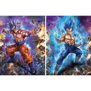 Poster réticulaire 3D DBZ - Goku & Vegeta