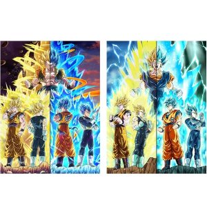 Poster réticulaire 3D DBZ - Gogeta & Vegeto