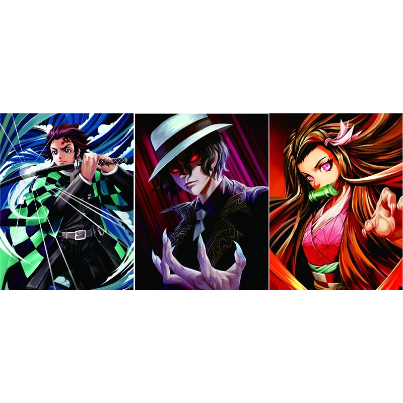 Poster réticulaire 3D Demon Slayer – Tanjiro, Nezuko & Muzan