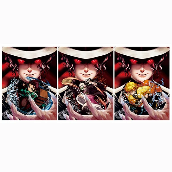 Poster réticulaire 3D Demon Slayer –  Zenitsu, Tanjiro & Nezuko