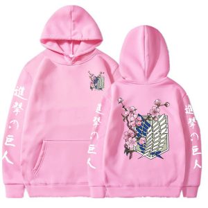 Hoodie L'attaque des Titans - Rose