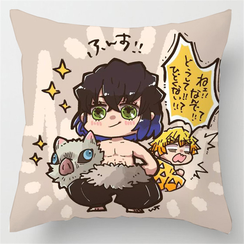 Housse de coussin 45*45 Demon Slayer – Inosuke & Zenitsu
