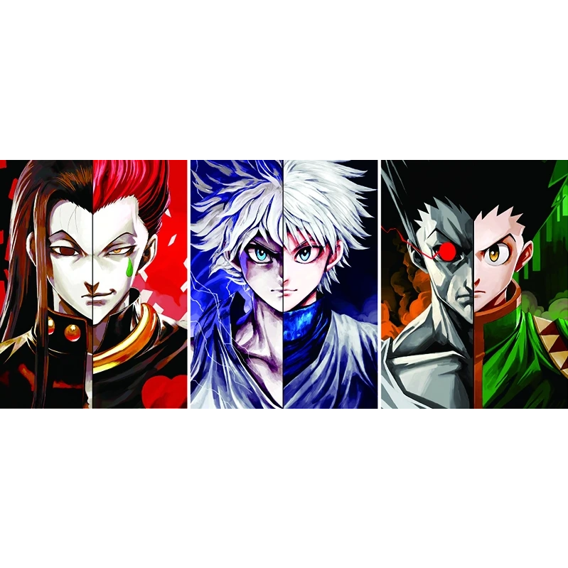 Poster réticulaire 3D Hunter x Hunter – Kirua, Gon & Hisoka