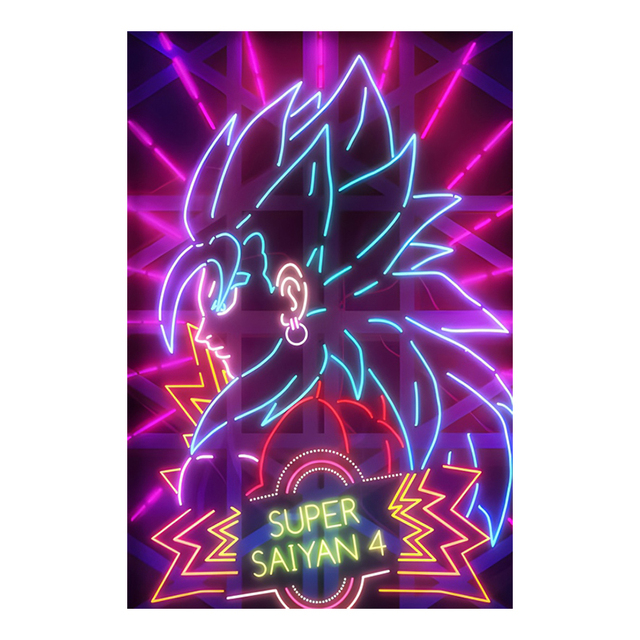 Toile Neon Dragon Ball – Gogeta Saiyan 4