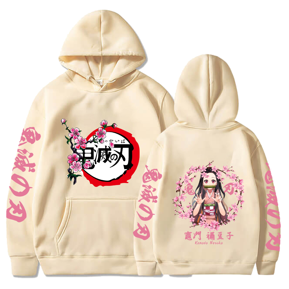 Hoodie Demon Slayer – Nezuko X Sakura Beige