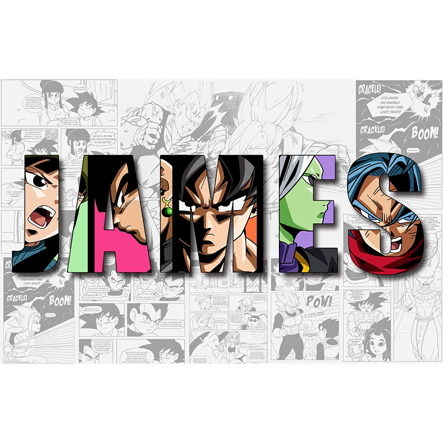 Toile DBZ prénom personnalisé – Dragon Ball Super