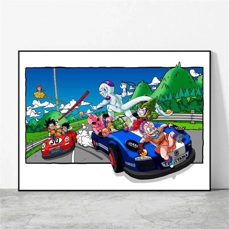 Toile Dragon Ball  – Course Automobile